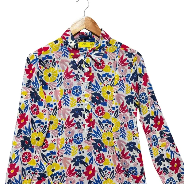 Roller Rabbit XS Floral Shirt Dress Cotton Folk‎ Art Print Resort Boho Tunic - Image 5