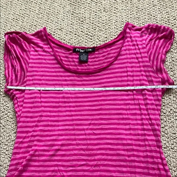 Planet Gold Pink Striped Short Sleeve Tee - Image 3