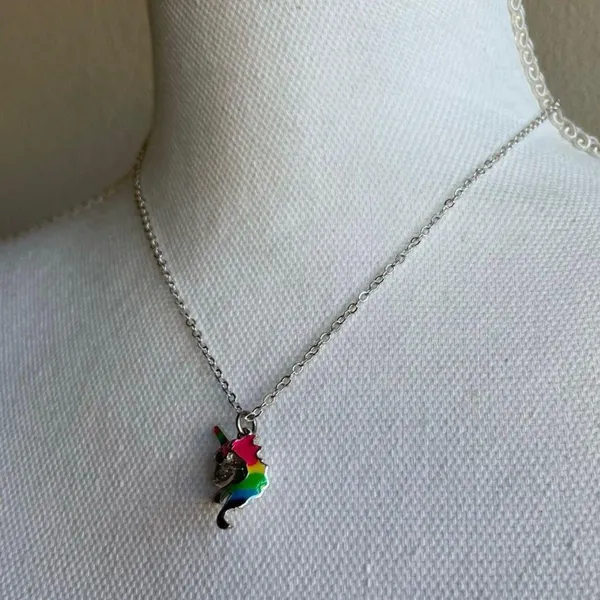 Unicorn silver tone necklace - Image 8