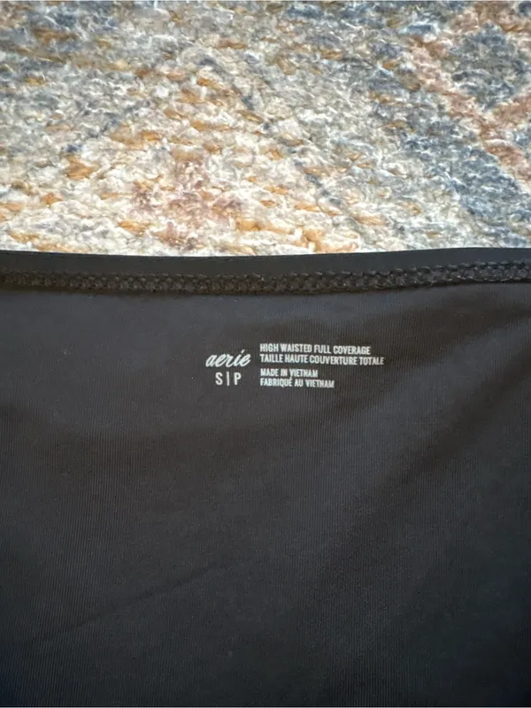 aerie High Waist Bikini Bottoms - Black - Image 2