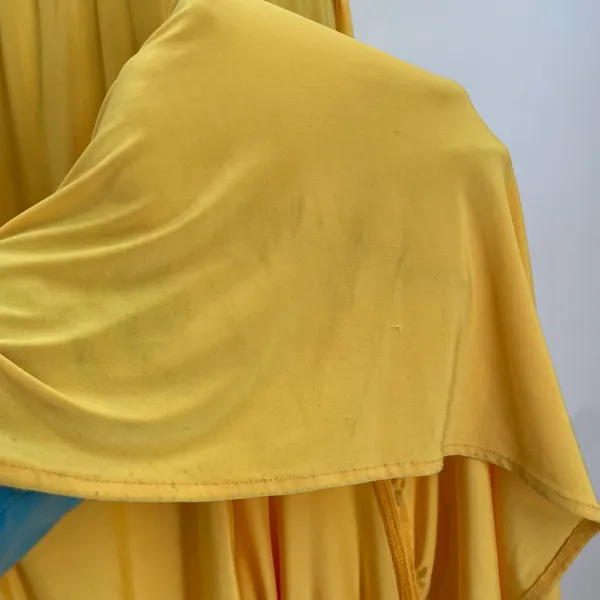 Yellow Goddess Maxi Dress Gold Rope Halter Tiered Long Resort T Bags LA Size S - Image 13