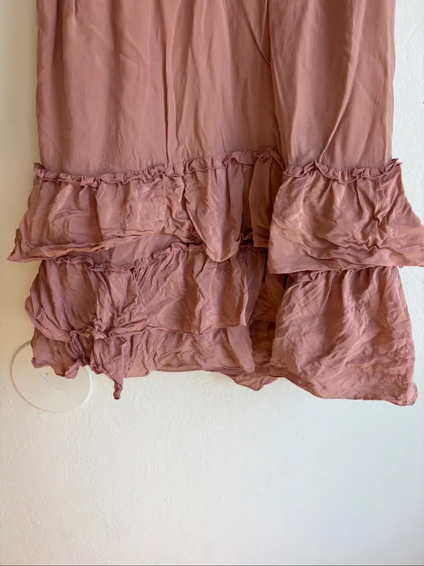 Banana republic silk dress flutter sleeve ruffle ladylike demure - Image 3
