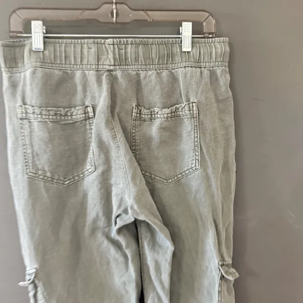 C&C California Womens Sage Green‎ Linen Blend Cargo Jogger Pants Size M Bohemian - Image 5