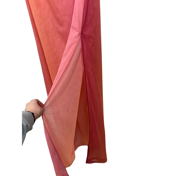 Princess Polly Rosalina Sheer Maxi Dress 8 Pink Orange Ombre Mesh‎ Slit NEW - Image 4