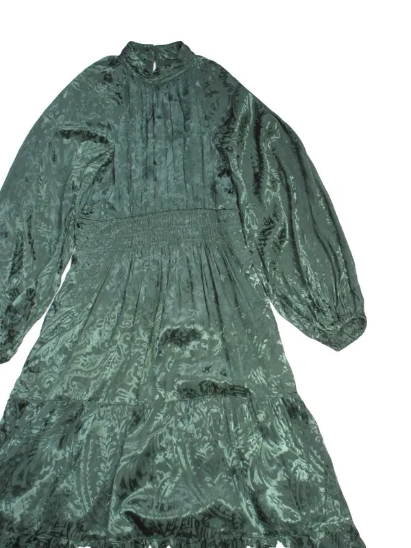 NWT by Anthropologie The Somerset Maxi in Green Mock-Neck Edition Dress M - Image 5
