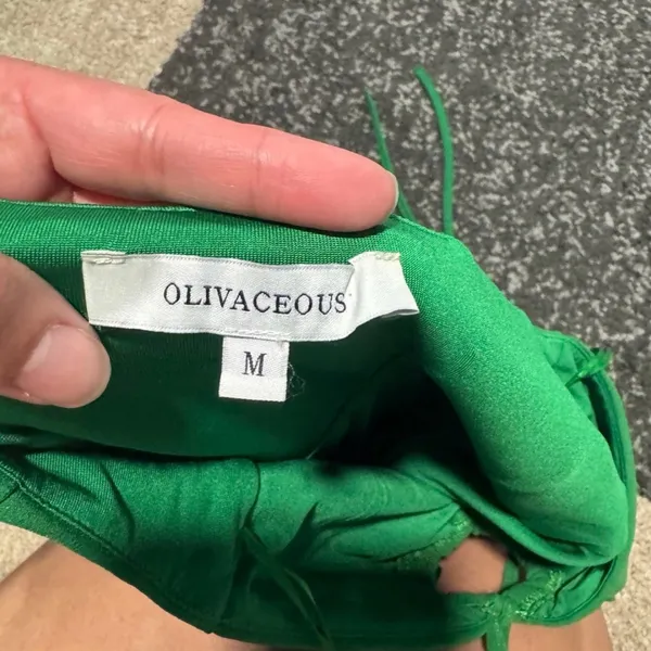 Olivaceous Vibrant Green Mini Dress - Image 3