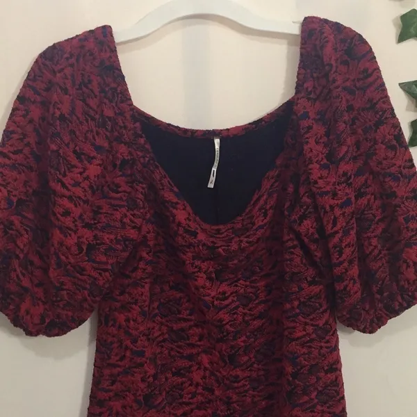 Free People Red Sunset Puff Sleeve Mini Dress - Image 12