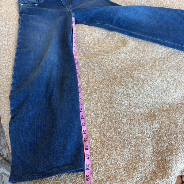 FRAME Le Slim Palazzo High Rise Wide Leg Jeans Thunderstorm Blue 31 Denim Chic - Image 6