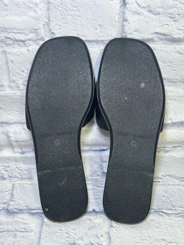 TORY BURCH Double T Sport Leather Slide Sandal Perfect Black Size 9.5 (40) - Image 10