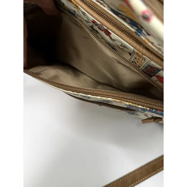 MultiSac Crossbody Bag Purse Floral Pockets Hippie Cottage Tan Boho Teacher Mom - Image 8