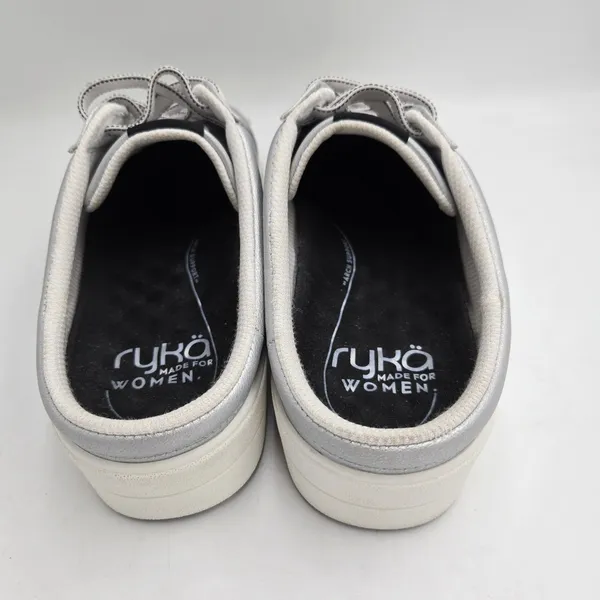 Ryka Viv Classic Mules Slip On Sneakers Women 9M Silver Leather Arch Support - Image 4