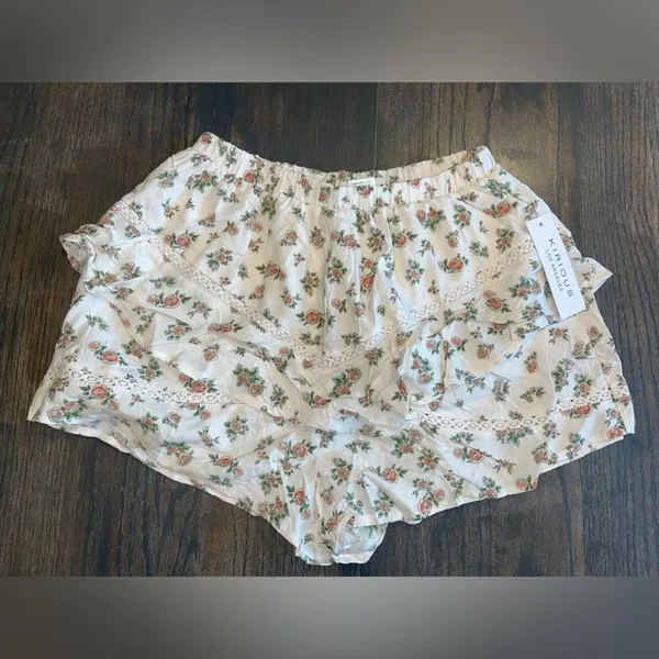 Kirious LA Vintage Floral Lace Trim Shorts Cottagecore Romantic‎ Loungewear F33 - Image 3