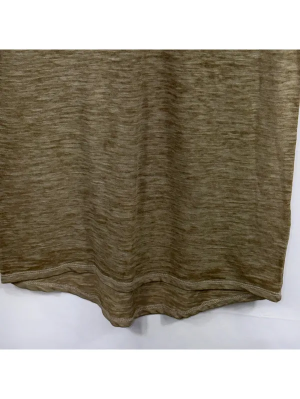BKE Olive Lace Up V-Neck T-Shirt Size S - Image 4
