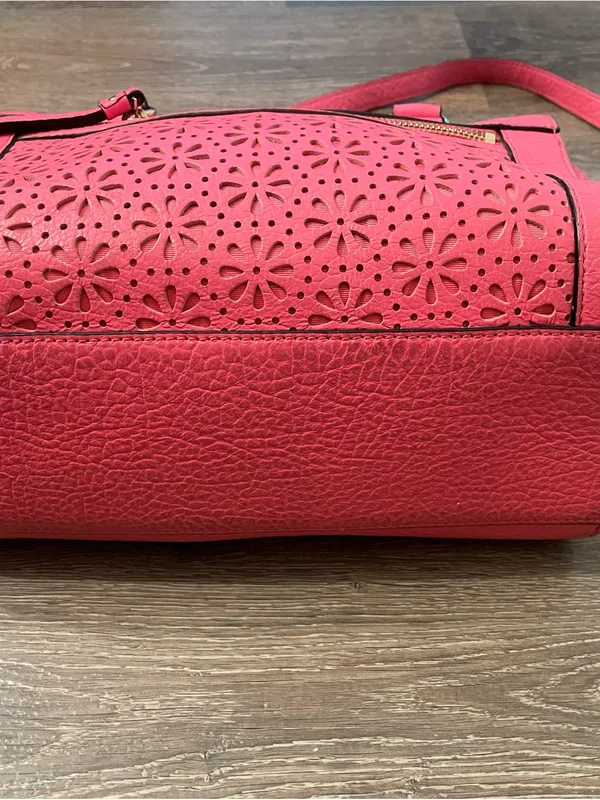 Kate Spade Perri Lane Bubbles bag Laser-Cut Leather Satchel Pink - Image 4