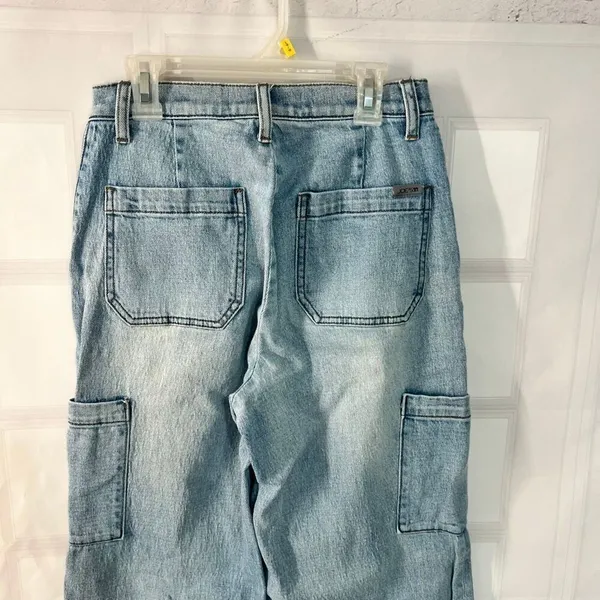 Joe’s Jeans Light Blue Relaxed High Waist Wide Leg Cargo Nolan Jeans Size 26 - Image 7