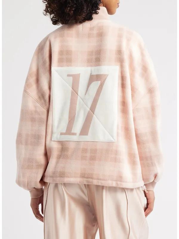 Boys Lie Alex On My Team A1 Quarter Zip Pullover Pink Plaid - Image 3
