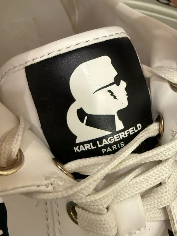 KARL LAGERFELD Cate Choupette Print Black White Women’s Sneakers Size 7M US 37.5 - Image 14