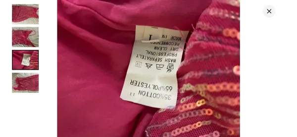 Hot Pink sequin Dress Size L - Image 2