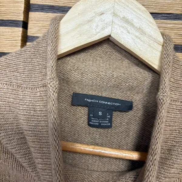 French Connection‎ Tan And White Turtle Neck Sweater Size Small - Image 6