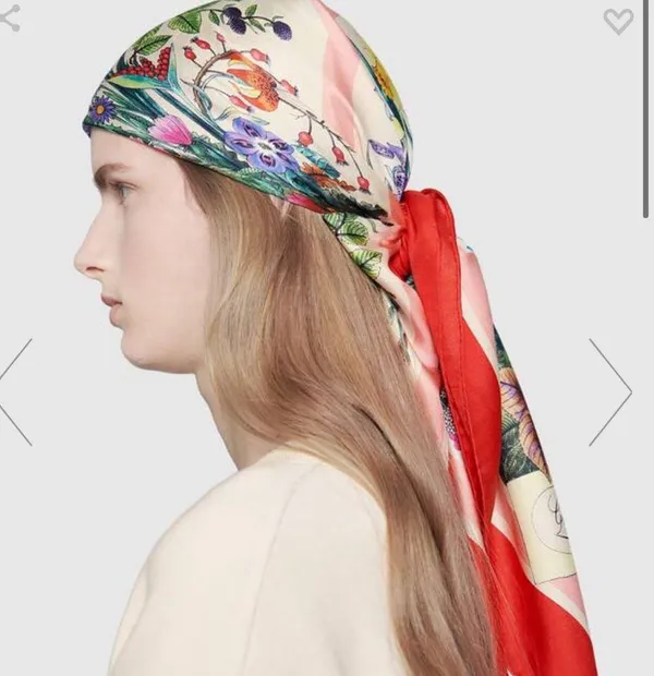 NWT Gucci Silk Scarf with Floral Print - Image 4