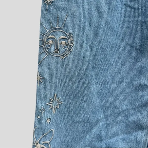 Johnny Was Noah Pleated High Rise Embroidered Trouser Jean - Image 7