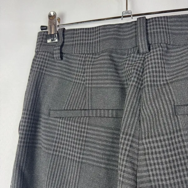 H&M Gray Plaid Straight Leg Dress Pants 4‎ - Image 4