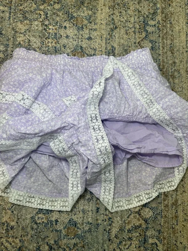 Altar'd State Winnie Floral Tiered Mini Skirt Purple Size L - Image 3