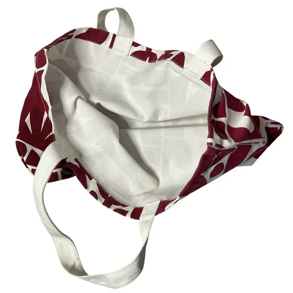 VUORI Tote Bag Limited Edition Holiday 2025 Canvas Maroon White Large Bag - Image 5