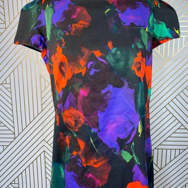 Milly of New‎ York Abstract Painterly Floral Dress - Image 3