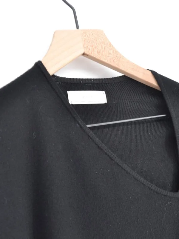Oak + Fort Cut-Out Neck Long Sleeve Top Black M - Image 3