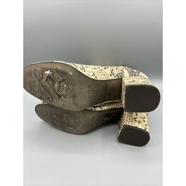 Free People Snake Skin‎ Reptile Block Heel Women’s Boots Size 37 - Image 6