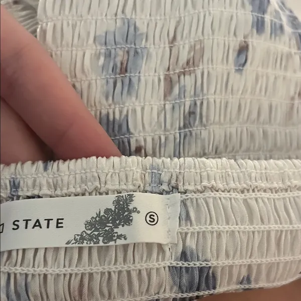 Altar'd State Cream and Blue Floral Maxi Dress - Image 4