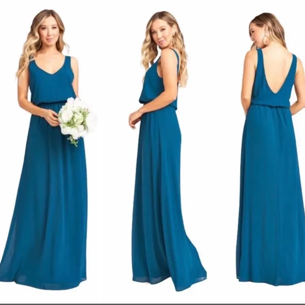 Show Me Your Mumu Extra Large Kendall Deep Jade Chiffon Dress NWT XL Wedding - Image 2