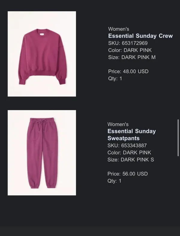 Abercrombie essential Sunday joggers and crew neck. Size S joggers and size M crew neck. - Image 2