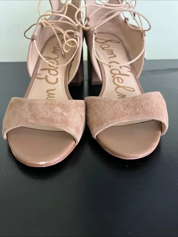 Sam Edelman Serene suede lace-up sandals in tan - Image 5