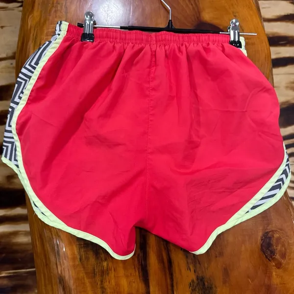 Nike Red Athletic Shorts‎ with Geometric Trim - Image 2