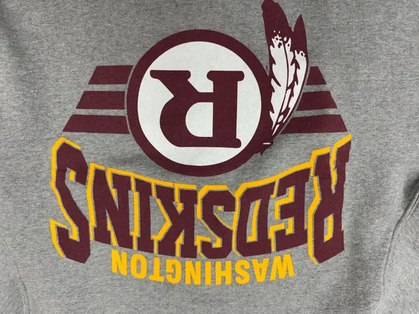 Mitchell & Ness Washington Redskins Grey Cropped Crewneck Sweatshirt Size Large - Image 2