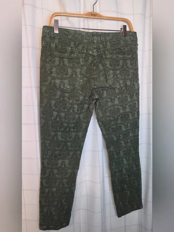 Free People Skinny Floral Jacquard Jeans - Image 5