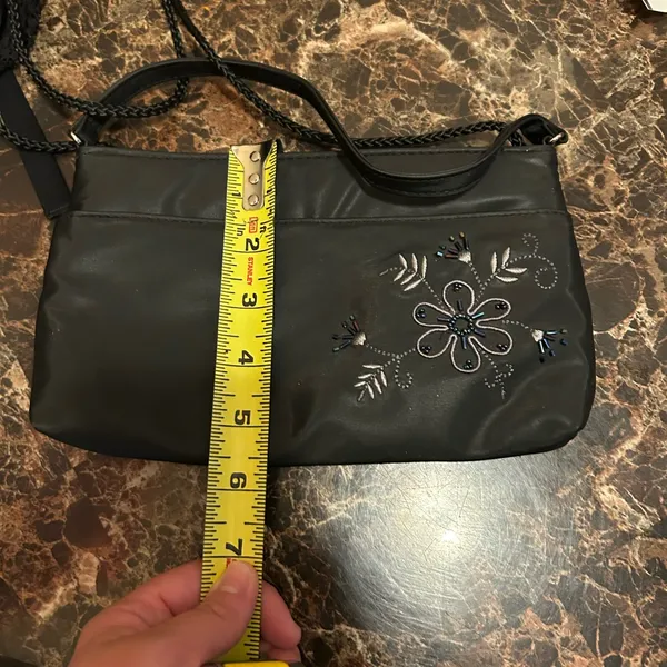 Kathie Lee Collection Black Embroidered small shoulder bag - Image 5