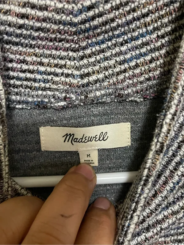 Madewell Black & White Striped Turtleneck Sweater - Image 4