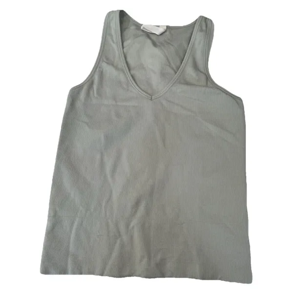 Athleta Aurora Ribbed Tank Top Womens size small coast Gray V-Neck Camisole Yoga - Image 3