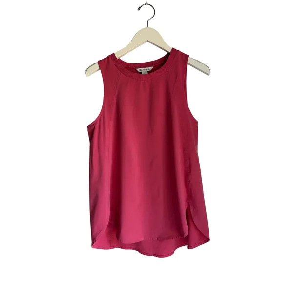 Athleta Pink Modal Blend Tank Cloudlight Rib Trim Small Petite Sleeveless - Image 2