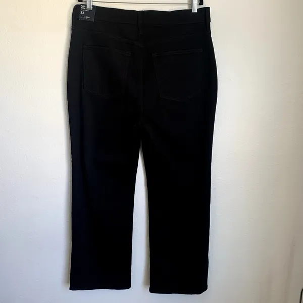 NWT J.Crew Factory Wide-leg Full-length Jean All-day‎ Stretch in Black BU832 - Image 5