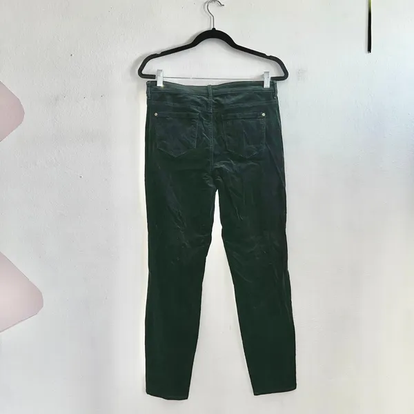 Well Worn Hunter Green Corduroy Pants Y2K 2000s Retro 90s Academia Earthy Sz‎ 8 - Image 2