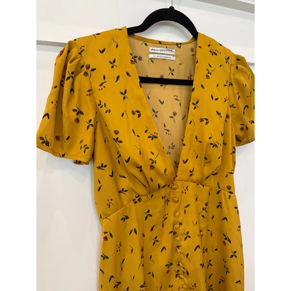 Urban Outfitters Jen Floral Empire Waist Button Down Mini Dress, S - Image 5