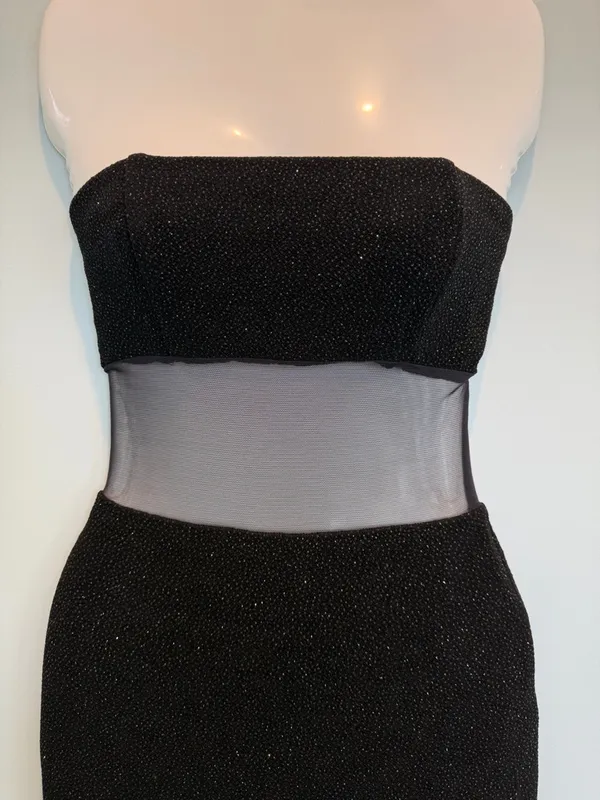 Gunne Sax Jessica McLintock Black strapless sparkle evening dress size 3 - Image 4