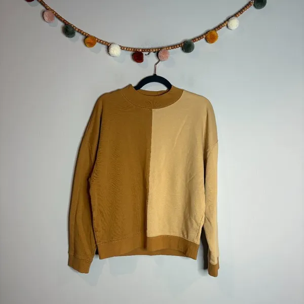 Madewell Cotton Studio Mockneck Sweatshirt in Colorblock - Image 2
