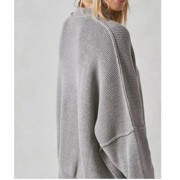 Free People Easy Street sweater women's M crew slouchy oversized rib knit tunic - Image 3