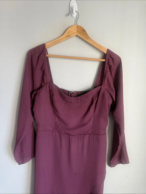 NEW Abercrombie The A&F Camille Long-Sleeve Midi Dress LP - Image 4