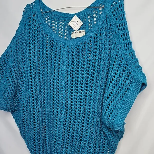 NWT Free People We The Free Sophia Beach Knit Crew Neck Bat Sleeve Sweater Sz M - Image 5